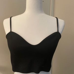 Zara basic black crop top